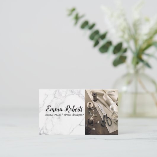 Thread Reels | Seamstress Business Card Visitenkarte (Stehend Vorderseite)
