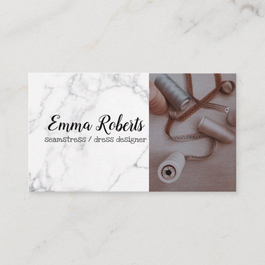 Thread Reels | Seamstress Business Card Visitenkarte (Vorderseite)