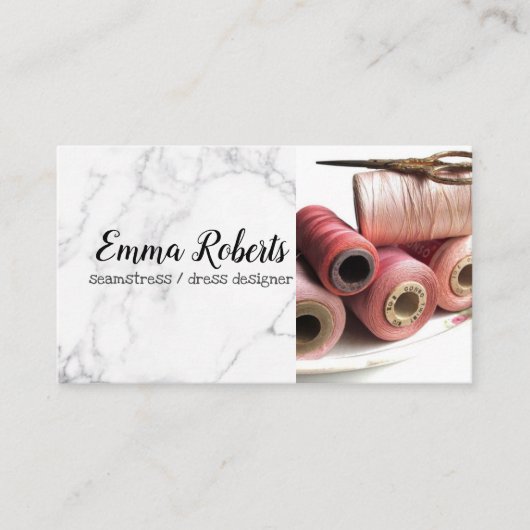 Thread Reels | Seamstress Business Card Visitenkarte (Vorderseite)