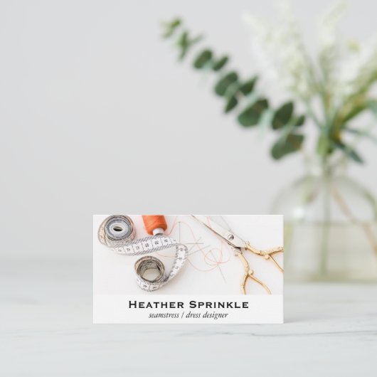 Thread Reels | Seamstress Visitenkarte (Stehend Vorderseite)