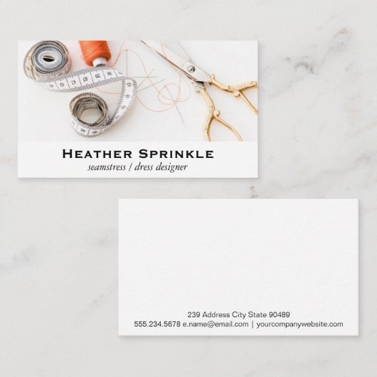 Thread Reels | Seamstress Visitenkarte (Vorne/Hinten)