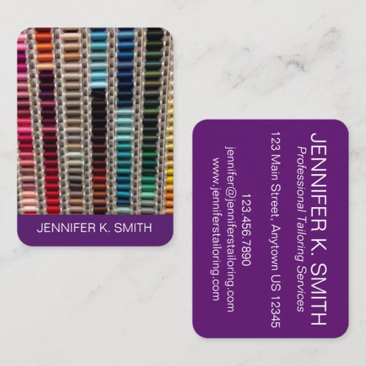 Thread Seamstress Schneider Nähen Modedesign Visitenkarte (Vorne/Hinten)