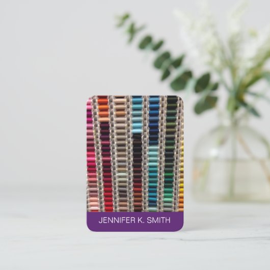 Thread Seamstress Schneider Nähen Modedesign Visitenkarte (Stehend Vorderseite)