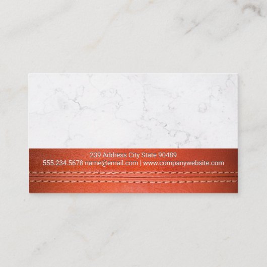 Thread und Nadel | | Marmor | Lederstich Visitenkarte (Rückseite)