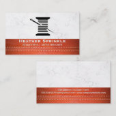 Thread und Nadel | | Marmor | Lederstich Visitenkarte (Vorne/Hinten)