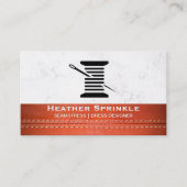 Thread und Nadel | | Marmor | Lederstich Visitenkarte (Vorderseite)