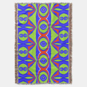 Threadblanket Modernes, grünes, blaues Stoffmuster Decke (Vorderseite Vertikal)