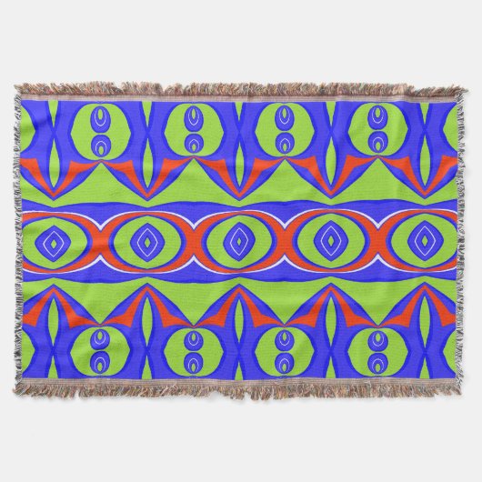 Threadblanket Modernes, grünes, blaues Stoffmuster Decke (Vorderseite)