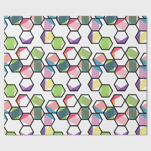 Threaded Hexagons Geschenkpapier (Flach)