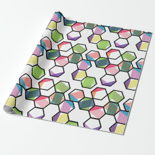 Threaded Hexagons Geschenkpapier