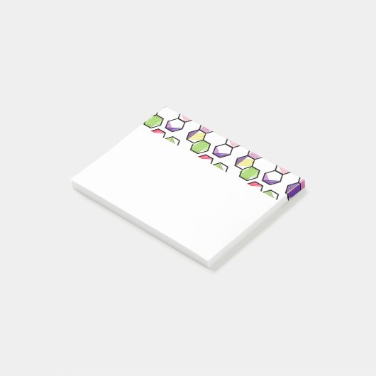 Threaded Hexagons Post-it Klebezettel (angewinkelt)