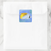 Threadfin-Schmetterlingsfisch Quadratischer Aufkleber (Tasche)