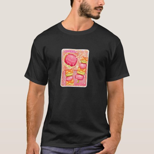 Threadless Aidadaism Erdbeere & Katze Mochis Skizz T-Shirt (Vorderseite)