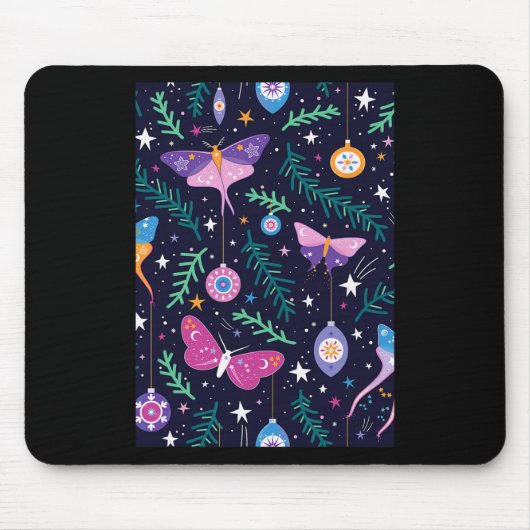 Threadless Carly Watts Weihnachtsmotten Grafik Mousepad (Vorne)