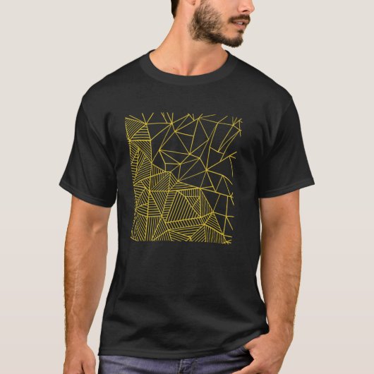 Threadless Emeline Abstrakt Halb und Halb 45 Gelb T-Shirt (Vorderseite)