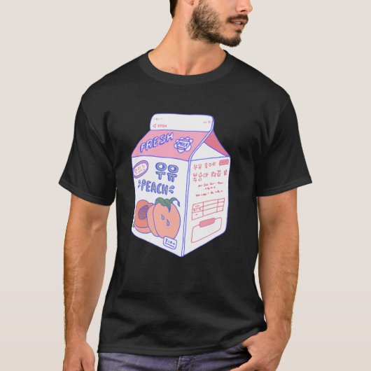 Threadless Laura O'Connor Pfirsich-Milch-Grafik T-Shirt (Vorderseite)