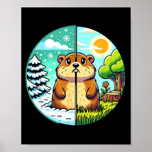 Threadrock Winter oder Frühling Tag des Murmeltier Poster