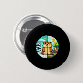 Threadrock Winter oder Spring Groundhog Day, Klein Button (Vorne & Hinten)