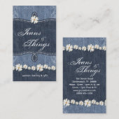 Threads Denim n Daisies Business Card Shabby Chic Visitenkarte (Vorne/Hinten)