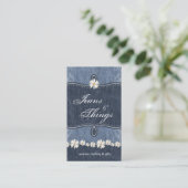 Threads Denim n Daisies Business Card Shabby Chic Visitenkarte (Stehend Vorderseite)
