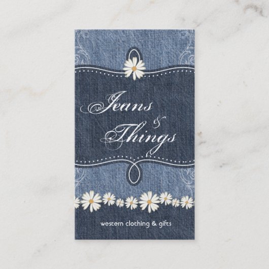 Threads Denim n Daisies Business Card Shabby Chic Visitenkarte (Vorderseite)