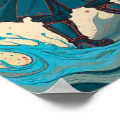 "Threads of War – Cyber Samurai vs Glyph Beast" Poster (Ecke)