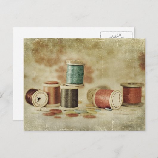 Threads und Schaltflächen Postkarte (Vorne/Hinten)