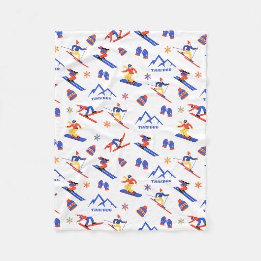 Thredbo Australia Ski Snowboard Muster Fleecedecke (Vorderseite)