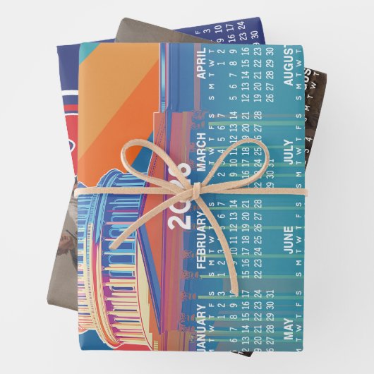 Three 2026 Calendars Celebrating USA 250 america's Geschenkpapier Set (Beispiel)