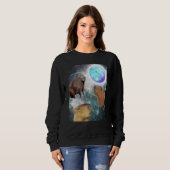 Three 3 Moon Capybaras Space Rodent Animal Parody  Sweatshirt (Vorne ganz)