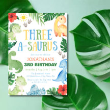 Three A-Saurus Dino 3. Geburtstag