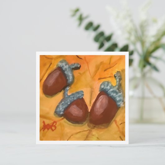Three Acorns Karte (Stehend Vorderseite)