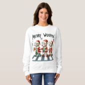 THREE ADORABLE CHRISTMAS DOGS MERRY WOOFMAS SWEATSHIRT (Vorne ganz)