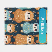 Three Alpaca Llama Fleecedecke (Vorderseite (Horizontal))