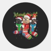 Three American Er Spaniels In Christmas Socks  Runder Aufkleber (Vorderseite)