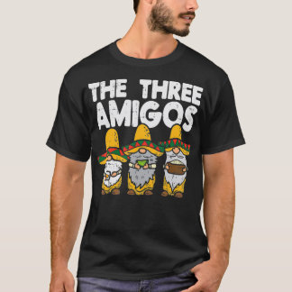 Three Amigos Mexican Gnomes Cute Cinco De Mayo Fie T-Shirt