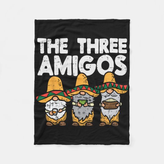 Three Amigos Mexican Gnomes Niedlich Cinco De Mayo Fleecedecke (Vorderseite)