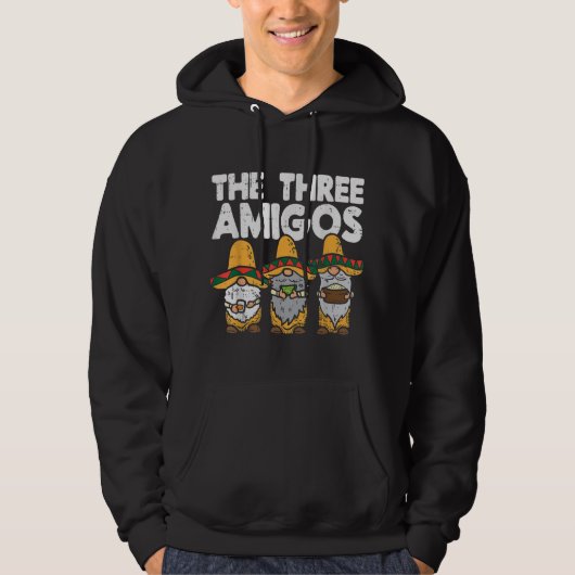 Three Amigos Mexican Gnomes Niedlich Cinco De Mayo Hoodie (Vorderseite)