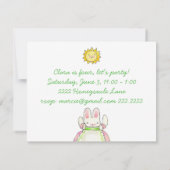 Three Balloon Bunny Einladung (Rückseite)