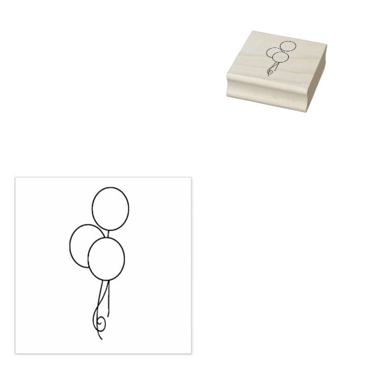 Three Balloons Art Briefmarke Gummistempel (Stempel)