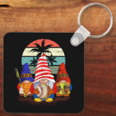 Three Baseball Gnomes Softball Gnome Funny Sport B Schlüsselanhänger (Rückseite)