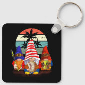 Three Baseball Gnomes Softball Gnome Funny Sport B Schlüsselanhänger (Rückseite)