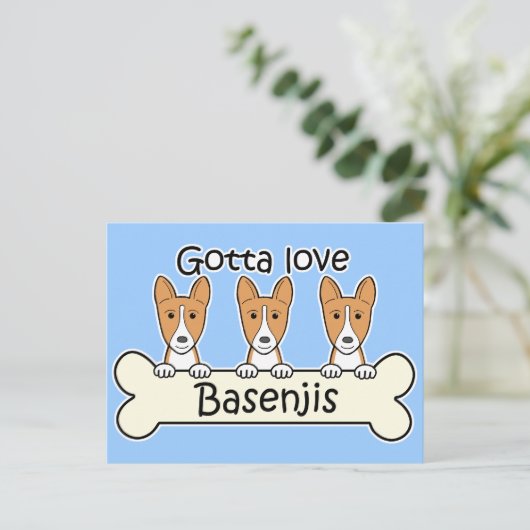 Three Basenjis Postkarte (Stehend Vorderseite)