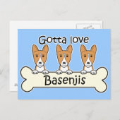 Three Basenjis Postkarte (Vorne/Hinten)