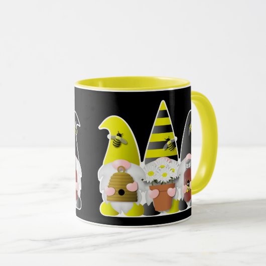 Three Bee Gnomes Tasse (VorderseiteRechts)