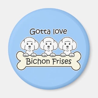 Three Bichon Fprises Magnet