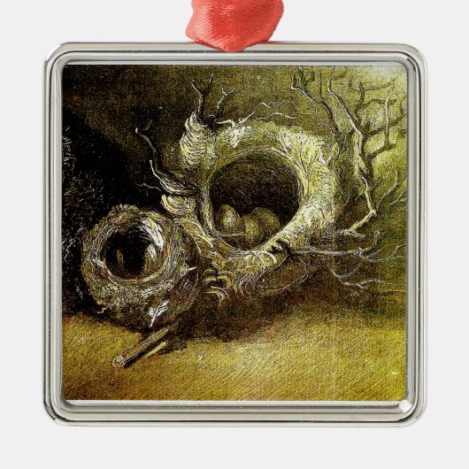 Three Birds' Nests Van Gogh Fine Art Ornament Aus Metall (Vorne)