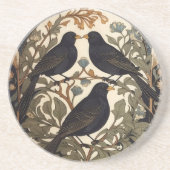 Three Black Birds William Morris Inspired  Getränkeuntersetzer (Vorne)