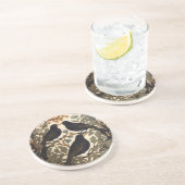 Three Black Birds William Morris Inspired  Getränkeuntersetzer (Seite)