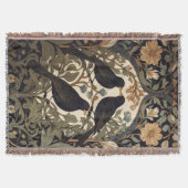 Three Black Birds William Morris Inspiriert Decke (Vorderseite)